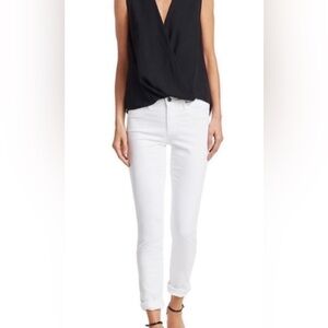 AG Adriano Goldschmied The Prima Mid Rise Cigarette Leg Denim Jeans White 31R